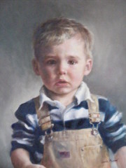 Young Boy Portrait Painting by Linda Maphet